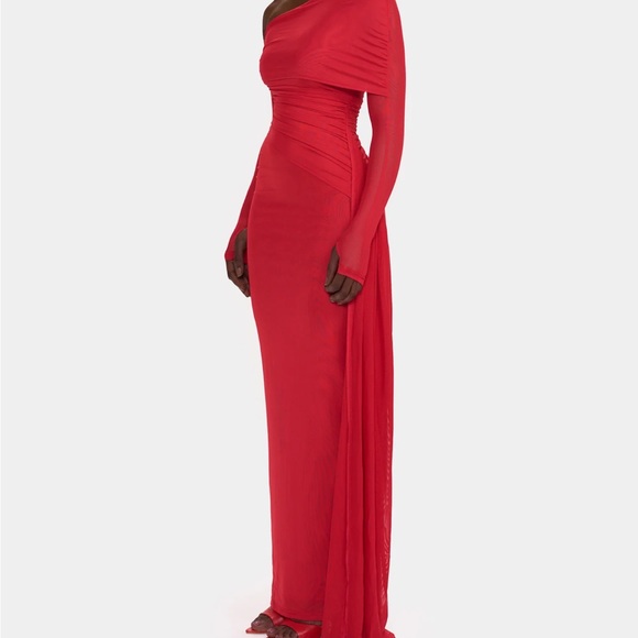 BBX BRAND One-Shoulder Red Dress - Picture 3 of 7